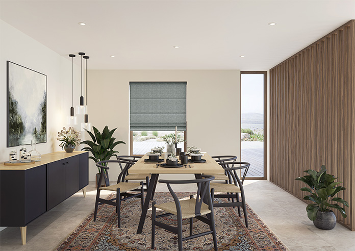 Atina (Blackout), Mottled Black - Motorised Roman Blind - Image 8